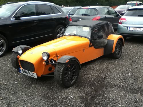Size doesn't matter: The Caterham is dwarfed by regular roadcars